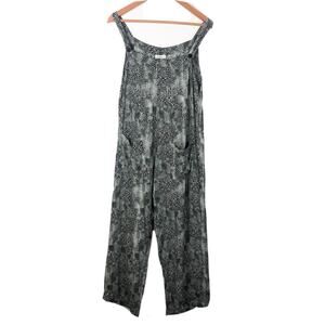 Khush Women’s Sz Large L Safari Boa Print Black White Jumpsuit